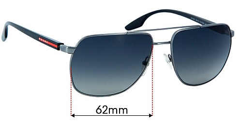 普渡 Prada SPS55V 62mm Replacement Lenses by Sunglass Fix™